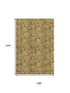 9' X 12' Coffee And Beige Floral Washable Area Rug With UV Protection