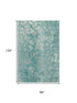 8' X 10' Aqua Gray And Silver Abstract Washable Area Rug With UV Protection