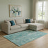 8' X 10' Aqua Gray And Silver Abstract Washable Area Rug With UV Protection