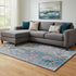 8' X 10' Teal Plum And Beige Abstract Washable Area Rug With UV Protection
