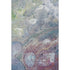 5' X 8' Blue Purple And Green Abstract Washable Area Rug With UV Protection