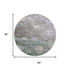 8' Khaki Beige And Purple Abstract Washable Round Rug With UV Protection