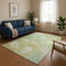 8' X 10' Sage And Teal Abstract Washable Area Rug With UV Protection