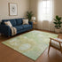 8' X 10' Sage And Teal Abstract Washable Area Rug With UV Protection
