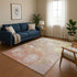 8' X 10' Salmon And Lavender Abstract Washable Area Rug With UV Protection