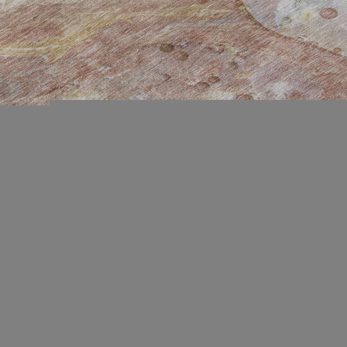 8' X 10' Salmon And Lavender Abstract Washable Area Rug With UV Protection