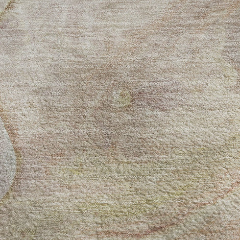 8' X 10' Salmon And Lavender Abstract Washable Area Rug With UV Protection