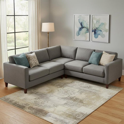 9' X 12' Salmon And Lavender Abstract Washable Area Rug With UV Protection