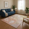 9' X 12' Salmon And Lavender Abstract Washable Area Rug With UV Protection