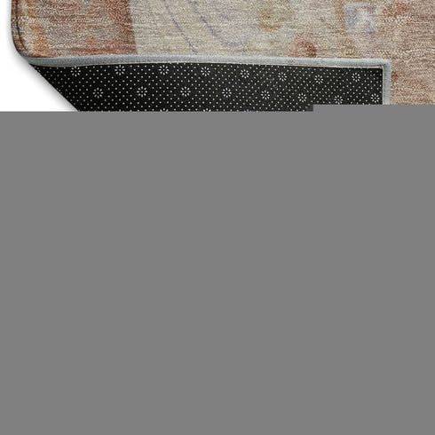 9' X 12' Salmon And Lavender Abstract Washable Area Rug With UV Protection