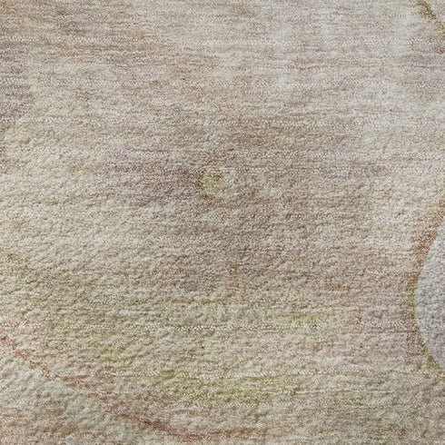 9' X 12' Salmon And Lavender Abstract Washable Area Rug With UV Protection