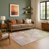 9' X 12' Salmon And Lavender Abstract Washable Area Rug With UV Protection