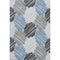 5' X 8' Blue Ivory And Gray Geometric Washable Area Rug With UV Protection