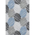 5' X 8' Blue Ivory And Gray Geometric Washable Area Rug With UV Protection