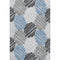 8' X 10' Blue Ivory And Gray Geometric Washable Area Rug With UV Protection
