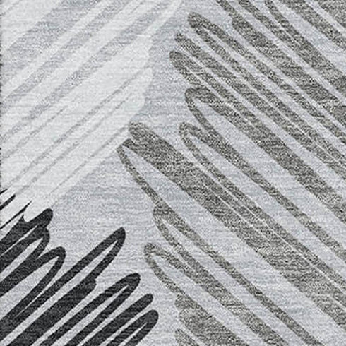 8' X 10' Blue Ivory And Gray Geometric Washable Area Rug With UV Protection