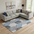 9' X 12' Blue Ivory And Gray Geometric Washable Area Rug With UV Protection