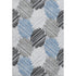 9' X 12' Blue Ivory And Gray Geometric Washable Area Rug With UV Protection