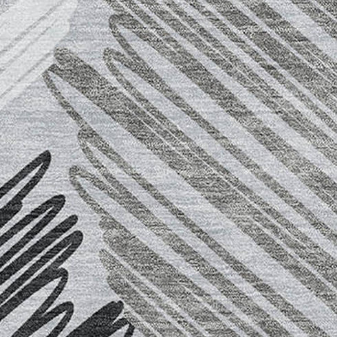 9' X 12' Blue Ivory And Gray Geometric Washable Area Rug With UV Protection