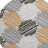 8' Copper Ivory And Gray Geometric Washable Round Rug With UV Protection