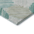 8' X 10' Teal Ivory And Gray Geometric Washable Area Rug With UV Protection