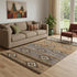 5' X 8' Chocolate And Gray Tribal Washable Area Rug With UV Protection