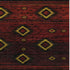 5' X 8' Red Black And Gold Tribal Washable Area Rug With UV Protection