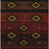 5' X 8' Red Black And Gold Tribal Washable Area Rug With UV Protection