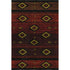 8' X 10' Red Black And Gold Tribal Washable Area Rug With UV Protection