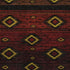 8' X 10' Red Black And Gold Tribal Washable Area Rug With UV Protection