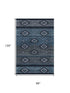8' X 10' Teal And Gray Tribal Washable Area Rug With UV Protection