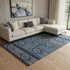 8' X 10' Teal And Gray Tribal Washable Area Rug With UV Protection