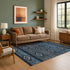 8' X 10' Teal And Gray Tribal Washable Area Rug With UV Protection