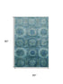 5' X 8' Blue And Sky Blue Abstract Geometric Washable Area Rug With UV Protection