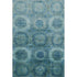 5' X 8' Blue And Sky Blue Abstract Geometric Washable Area Rug With UV Protection