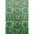 5' X 8' Emerald And Green Abstract Geometric Washable Area Rug With UV Protection