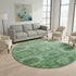 8' Emerald And Green Abstract Geometric Washable Round Rug With UV Protection