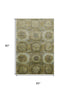 5' X 8' Gold Beige And Brown Abstract Geometric Washable Area Rug With UV Protection