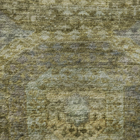 5' X 8' Gold Beige And Brown Abstract Geometric Washable Area Rug With UV Protection