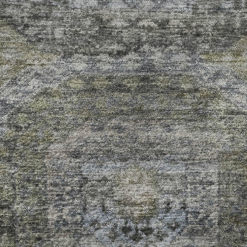 5' X 8' Coffee And Gray Abstract Geometric Washable Area Rug With UV Protection