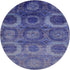 8' Purple And Lavender Abstract Geometric Washable Round Rug With UV Protection