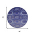 8' Purple And Lavender Abstract Geometric Washable Round Rug With UV Protection