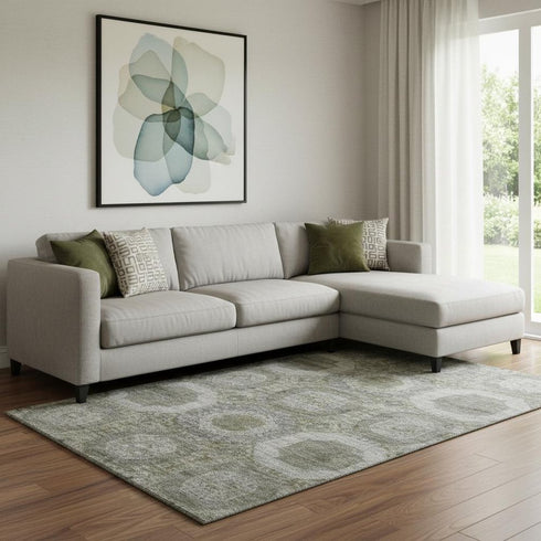 8' X 10' Pewter Gray And Beige Abstract Geometric Washable Area Rug With UV Protection