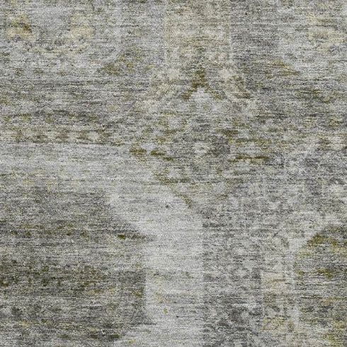 8' X 10' Pewter Gray And Beige Abstract Geometric Washable Area Rug With UV Protection