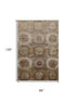 8' X 10' Rust Brown And Beige Abstract Geometric Washable Area Rug With UV Protection
