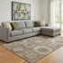8' X 10' Rust Brown And Beige Abstract Geometric Washable Area Rug With UV Protection