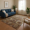 8' X 10' Rust Brown And Beige Abstract Geometric Washable Area Rug With UV Protection