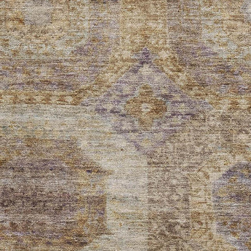 8' X 10' Rust Brown And Beige Abstract Geometric Washable Area Rug With UV Protection