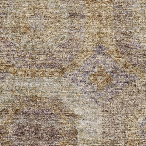 9' X 12' Rust Brown And Beige Abstract Geometric Washable Area Rug With UV Protection