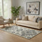 5' X 8' Beige Charcoal And Gray Tribal Washable Area Rug With UV Protection